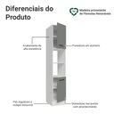Ver imagem 3 de Paneleiro 40 Cm 2 Portas e 2 Nichos Branco/cinza Agata Madesa