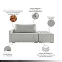 Ver imagem 3 de Sofá Ilha Modulo Milos 150cm Puff Lateral Linho Cinza Claro G33 - Gran Belo