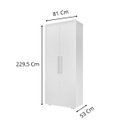 Ver imagem 4 de Guarda Roupas Mdf Armario Multiuso Duas Portas Dublin Fenix:branco