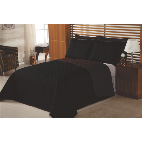Cobre Leito Queen Dupla Face 3 Pçs Florença:preto