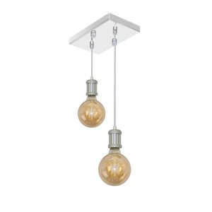 Pendente Retangular Duplo Tubo Gourmet Nordic Escovado