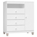 Ver imagem 4 de Quarto de Bebê 6 Portas Ternura Baby com Berço Americano Doce Sonho 100 Branco Brilho com Colchão