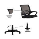 Ver imagem 5 de Kit 4 Cadeiras de Escritório Nelis Base Pp - Preta