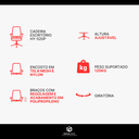 Ver imagem 3 de Kit 4 Cadeiras de Escritório Nelis Base Pp - Preta