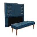 Ver imagem 1 de Cabeceira Cama Box Solteiro 90cm e Recamier Gênova Veludo S04 - D’Rossi