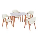 Ver imagem 2 de Conjunto Mesa Verona Tampo Off White e 4 Cadeiras Serena Estofadas Espresso Móveis