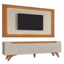 Ver imagem 2 de Conjunto Painel + Rack Atenas 220 cm Off White/Naturalle Mavaular