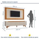 Ver imagem 3 de Conjunto Painel + Rack Atenas 220 cm Off White/Naturalle Mavaular