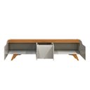 Ver imagem 4 de Conjunto Painel + Rack Atenas 220 cm Off White/Naturalle Mavaular