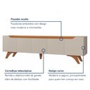 Ver imagem 5 de Conjunto Painel + Rack Atenas 220 cm Off White/Naturalle Mavaular