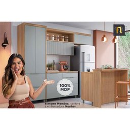 Cozinha Completa Rainha e Marquesa 5 Peças (2aéreos+2balcões+1paneleiro) C5p110 Nature/branco - - 5