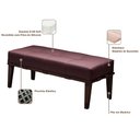 Ver imagem 3 de Puff Decorativo 100cm Martínez Veludo Pés Madeira Rosa/Imbúia - Gran Belo