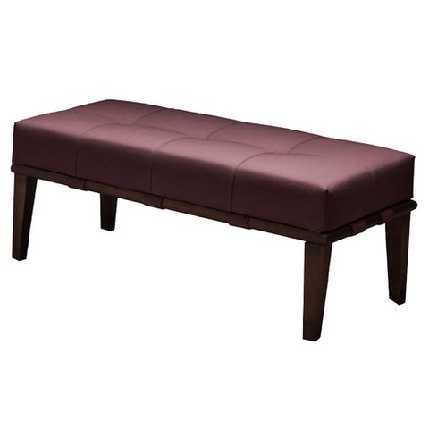 Puff Decorativo 100cm Martínez Veludo Pés Madeira Rosa/Imbúia - Gran Belo