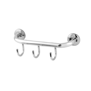 Gancho Cabide 03 Ganchos Suporte Roupas Aço Inox Alumínio:Prateado
