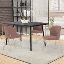 Ver imagem 2 de Kit 02 Cadeiras para Sala de Jantar Cozinha Estofada Gavi Arena L02 Suede Rosê - Lyam Decor
