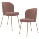 Ver imagem 1 de Kit 02 Cadeiras para Sala de Jantar Cozinha Estofada Gavi Arena L02 Suede Rosê - Lyam Decor