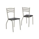 Ver imagem 3 de Cadeira Sala de Jantar Portugal 2c007nk Aço Kit 2 Uni Niquel/preto 110 - Kappesberg