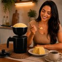Ver imagem 5 de Cuscuzeira Individual Pequena com Cabo Panela:Preta