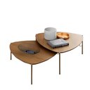 Ver imagem 2 de Conjunto de Mesas de Centro 89cm para Sala 100% Mdf Cor:louro com Dourado