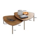 Ver imagem 3 de Conjunto de Mesas de Centro 89cm para Sala 100% Mdf Cor:louro com Dourado