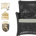 Ver imagem 4 de 4 Poltronas e 1 Mesa Igapó em Alumínio Pintura Preta Corda Náutica Estofado 3