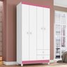 Guarda Roupa Infantil 4 Portas Manuela Flex Branco/azul/rosa - 4