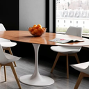 Ver imagem 3 de Mesa de Jantar Tulipa Saarinen Oval 198x122 Cm Tampo Freijó Linn Design Decor Branco