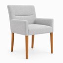 Ver imagem 1 de Poltrona Lykke Base Madeira Bouclé Cinza - Sallar Home