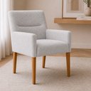 Ver imagem 2 de Poltrona Lykke Base Madeira Bouclé Cinza - Sallar Home
