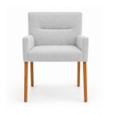 Ver imagem 5 de Poltrona Lykke Base Madeira Bouclé Cinza - Sallar Home