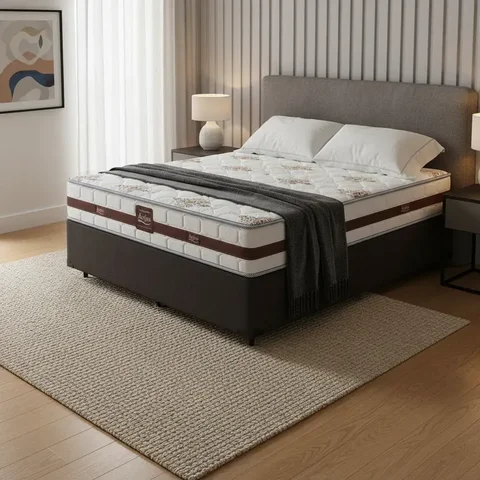 Cama Box + Colchão de Molas Ensacadas D' Angelis Classic Casal
