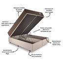 Ver imagem 6 de Base Box Baú Bipartido King 193x203 Linho Bege com Colchão Relax Adorabile Molas Ensacadas