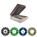 Ver imagem 7 de Base Box Baú Bipartido King 193x203 Linho Bege com Colchão Relax Adorabile Molas Ensacadas