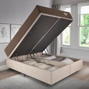 Ver imagem 5 de Base Box Baú Bipartido King 193x203 Linho Bege com Colchão Relax Adorabile Molas Ensacadas