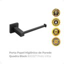 Ver imagem 2 de Porta Papel Higiênico de Parede Quadra Black 800327 Preto Vitta