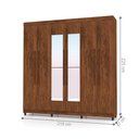 Ver imagem 2 de Guarda-roupa Elegance 6 Portas Imbuia Rústico com Espelho 8 Pés Madeira 225x218cm