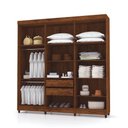 Ver imagem 4 de Guarda-roupa Elegance 6 Portas Imbuia Rústico com Espelho 8 Pés Madeira 225x218cm