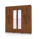 Ver imagem 3 de Guarda-roupa Elegance 6 Portas Imbuia Rústico com Espelho 8 Pés Madeira 225x218cm