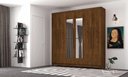 Ver imagem 5 de Guarda-roupa Elegance 6 Portas Imbuia Rústico com Espelho 8 Pés Madeira 225x218cm