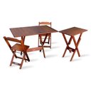 Ver imagem 1 de Conjunto De Mesa Dobrável 1,10x70 Com 2 Cadeiras Mais Mesa Aparador Imbuia