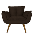 Ver imagem 3 de Jogo 2 Poltronas Decorativa Estofada Para Consultório Opala Suede Marrom - LM DECOR