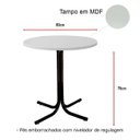 Ver imagem 2 de Mesa de Jantar Redonda 80cm Preta Tampo Madeira Branco