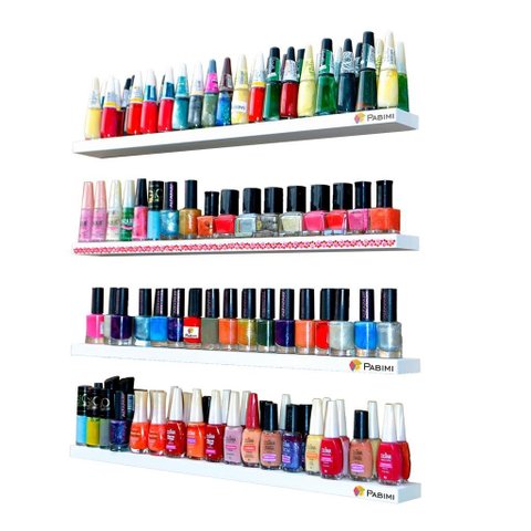 6 Prateleiras porta esmaltes salão de beleza 65 cm