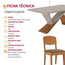 Ver imagem 7 de Mesa de Jantar Yasmin 180cm Tampo Mdf Vidro Canto Copo com 6 Cadeiras Copper
