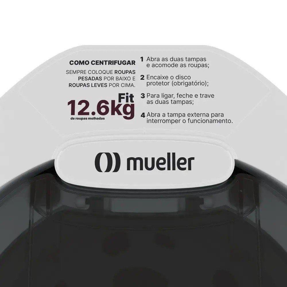 Centrífuga de Roupas Mueller Fit 12,6kg de Roupa Molhada Branca - 220v - 5