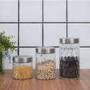 Ver imagem 5 de Kit 3 Potes de Vidro com Tampa Inox – Organização e Estilo