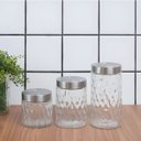 Ver imagem 6 de Kit 3 Potes de Vidro com Tampa Inox – Organização e Estilo