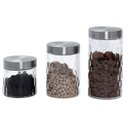 Ver imagem 1 de Kit 3 Potes de Vidro com Tampa Inox – Organização e Estilo