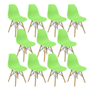Ver imagem 3 de Kit 11 Cadeiras Charles Eames Eiffel Wood Design Verde Claro