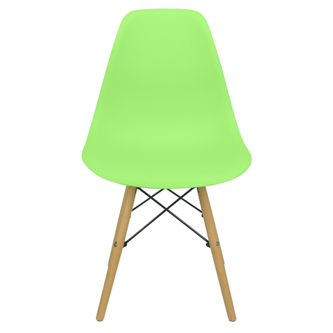 Kit 11 Cadeiras Charles Eames Eiffel Wood Design Verde Claro